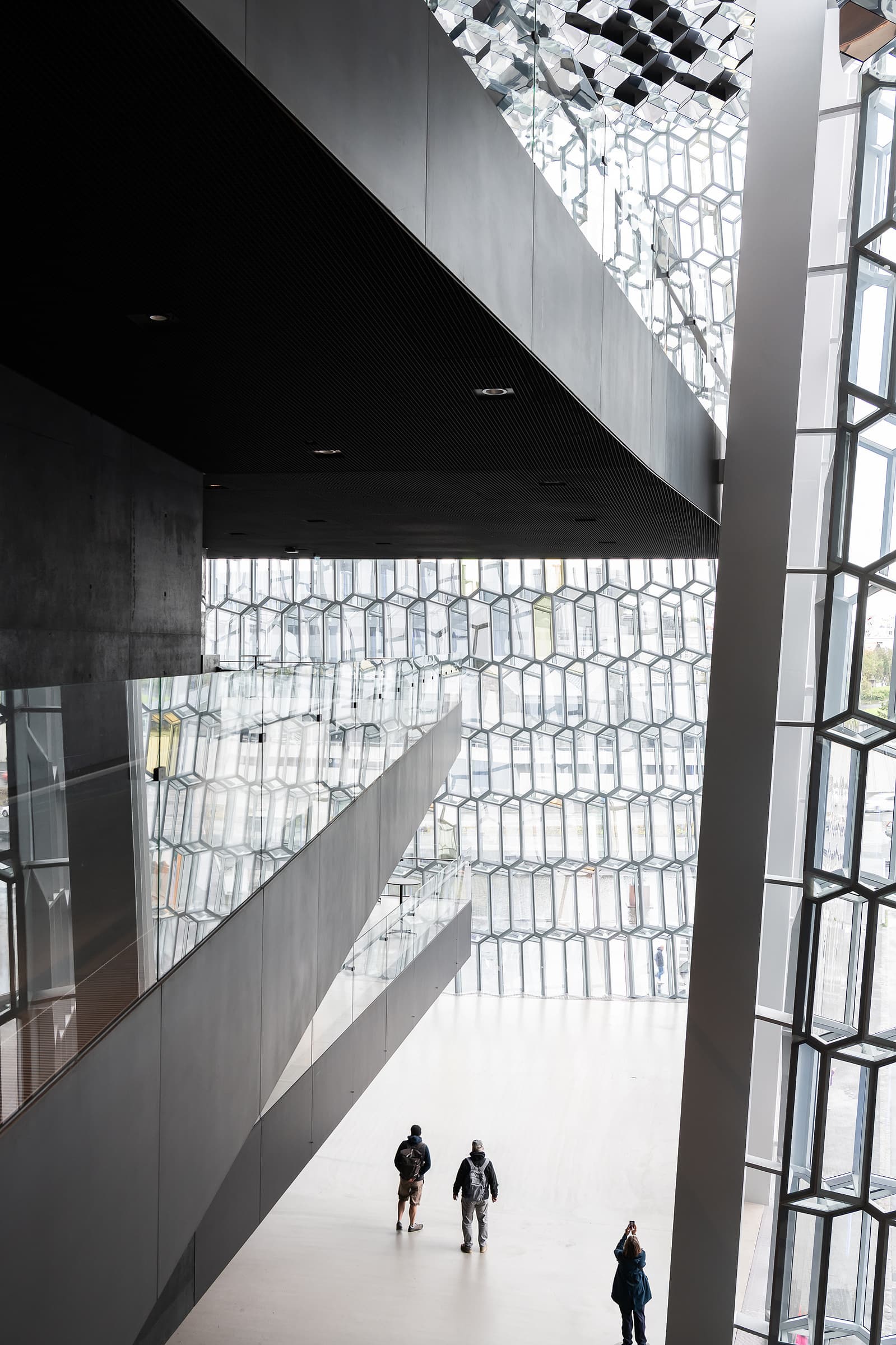 Lines, shadows, and shapes - The Harpa. Photographed by Karen Palmer, an architectural photographer, who uses narrative in her work.