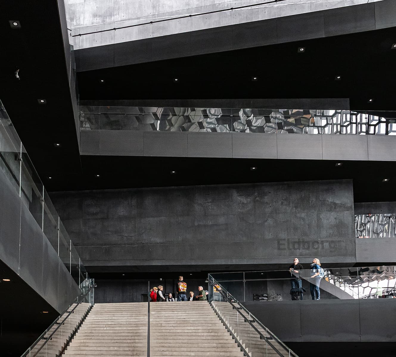 Lower view from the Harpa.  Natural editorial architectural style by Saint Louis based architectural photographer Karen Palmer.