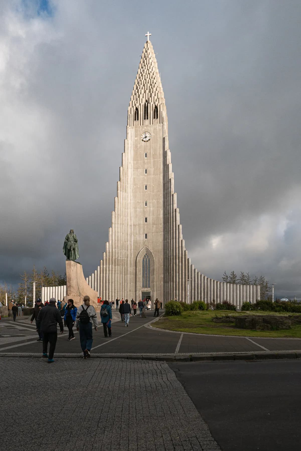 stormy sky, golden hour lighting the Hallgrimskirkja