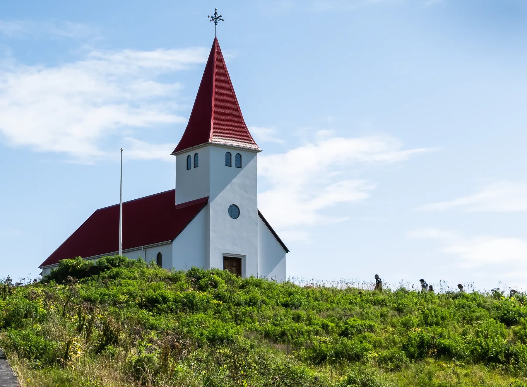 ViK church with pilgrims in Iceland