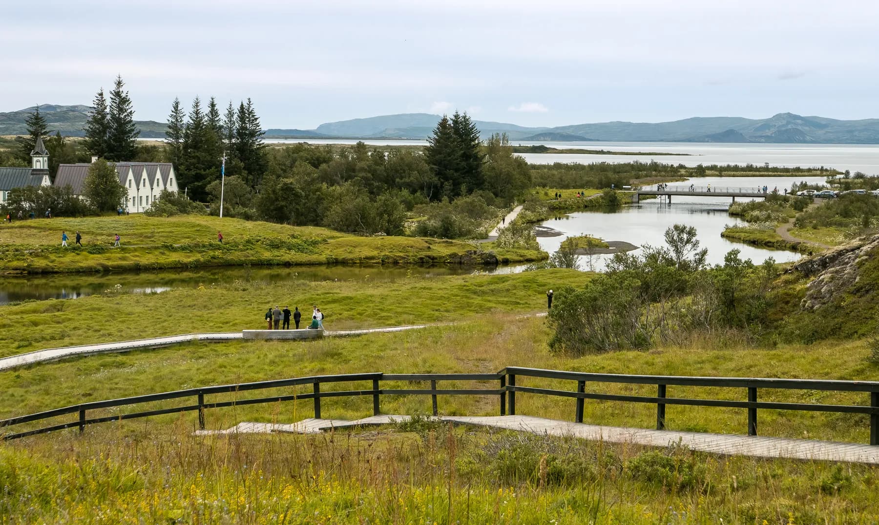 green fields of Pingvellir National Park